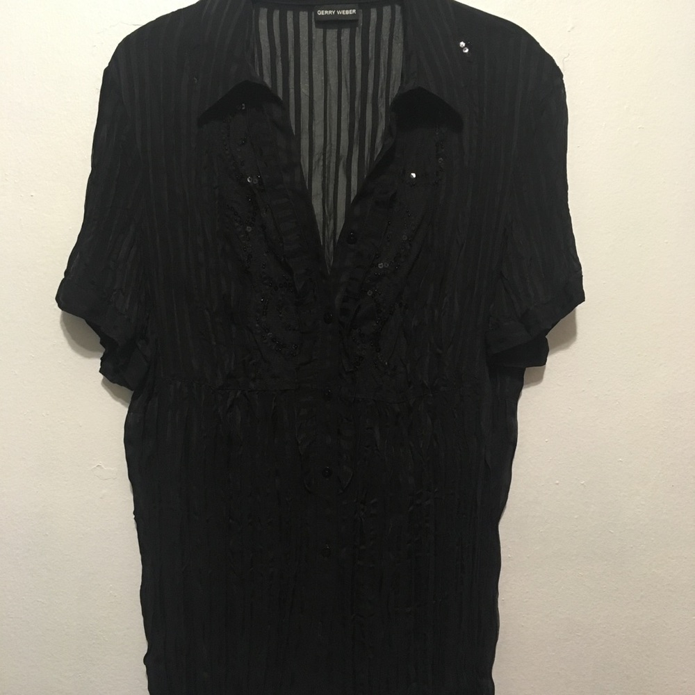 Gerry Weber Pleated Black Blouse